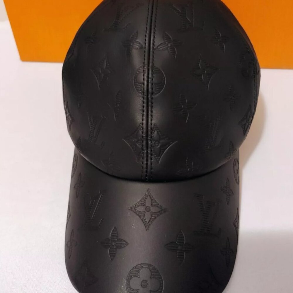 Louis Vuitton Monogram Shadow Baseball Cap Black Size 58